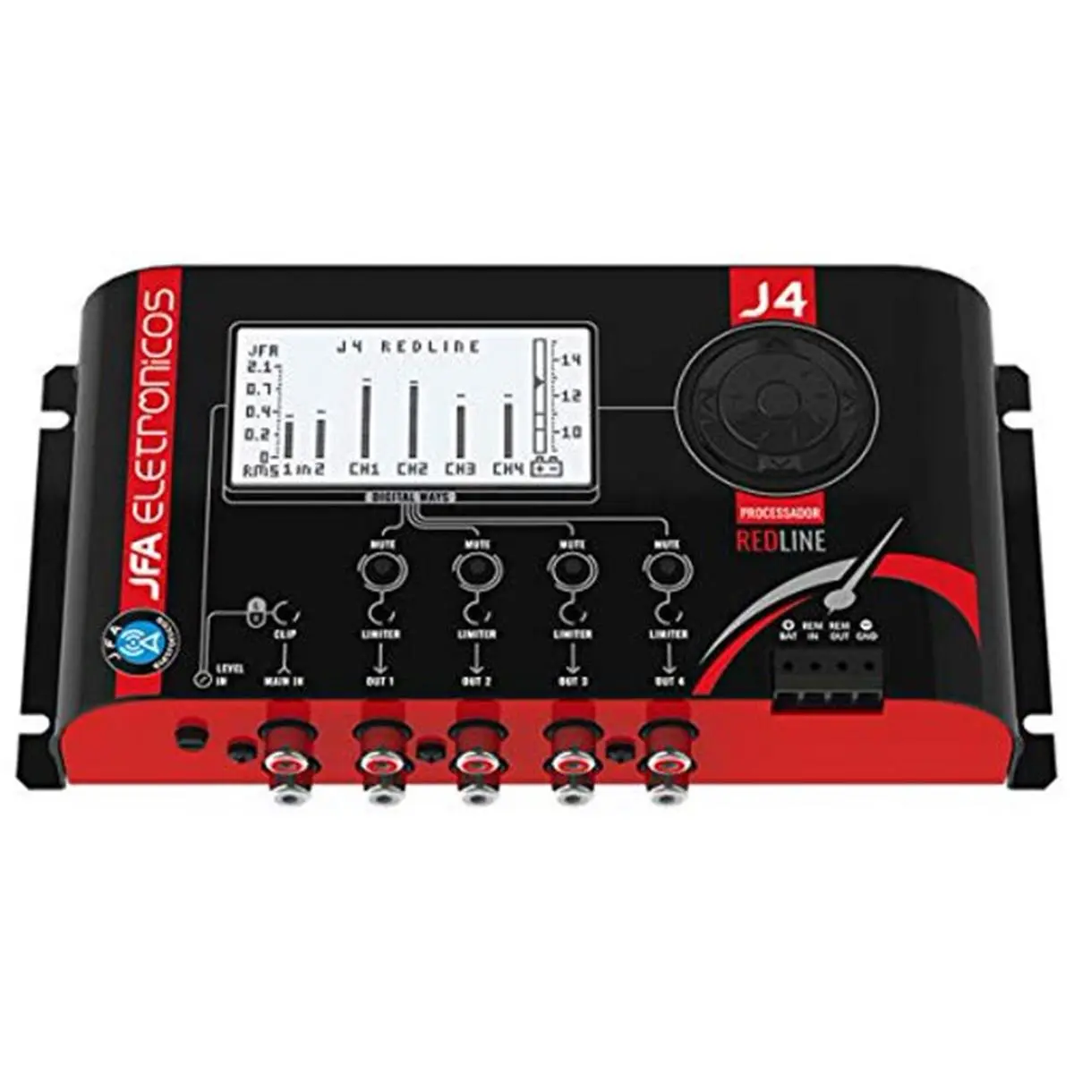 212 MAIN Digital Crossover Audio Processor - 4-Way J4 Pro Equalizer, Oscilloscope, Amplifier, Graphic Display, Peak Hold