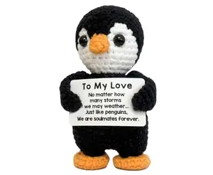 To My Love Handmade Crochet Penguin-Gifts for Him Her Boyfriend Girlfriend Birthday Christmas,Wedding Anniversary Valentines Day Gift for Women Men-Romantic I Love You Gift for Couples Wife Husband