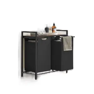 Laundry Hamper, Laundry Basket, Black, Versatile Storage for Laundry Bags, Ideal for Home Use