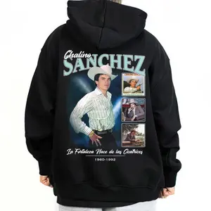 Chalino Sanchez Unisex Hoodie T-Shirt Sweatshirts Basic Fabric Fit Street Style Chicano Style Mexican Clothings Outfit Outdoor Wear Machine Washable 50% Cotton 50% Polyester