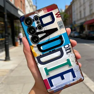 BADDIE Pattern with License Plate Design Phone Case, Soft Silicone,Fully Protected and Shockproof For Samsung Galaxy S26 S25 S24 S23 S22 S21 Ultra Plus S25edge S24FE A14 A15 A16 A35 A36 A53 A54 Note20ultra Cool Vintage S26+ S25+ S24+ S22+