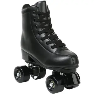 Gets Womens Roller Skates Light Up Wheels, Artificial Leather Adjustable Double Row 4 Wheels Roller Skates Shiny Skates for Teens,Adult