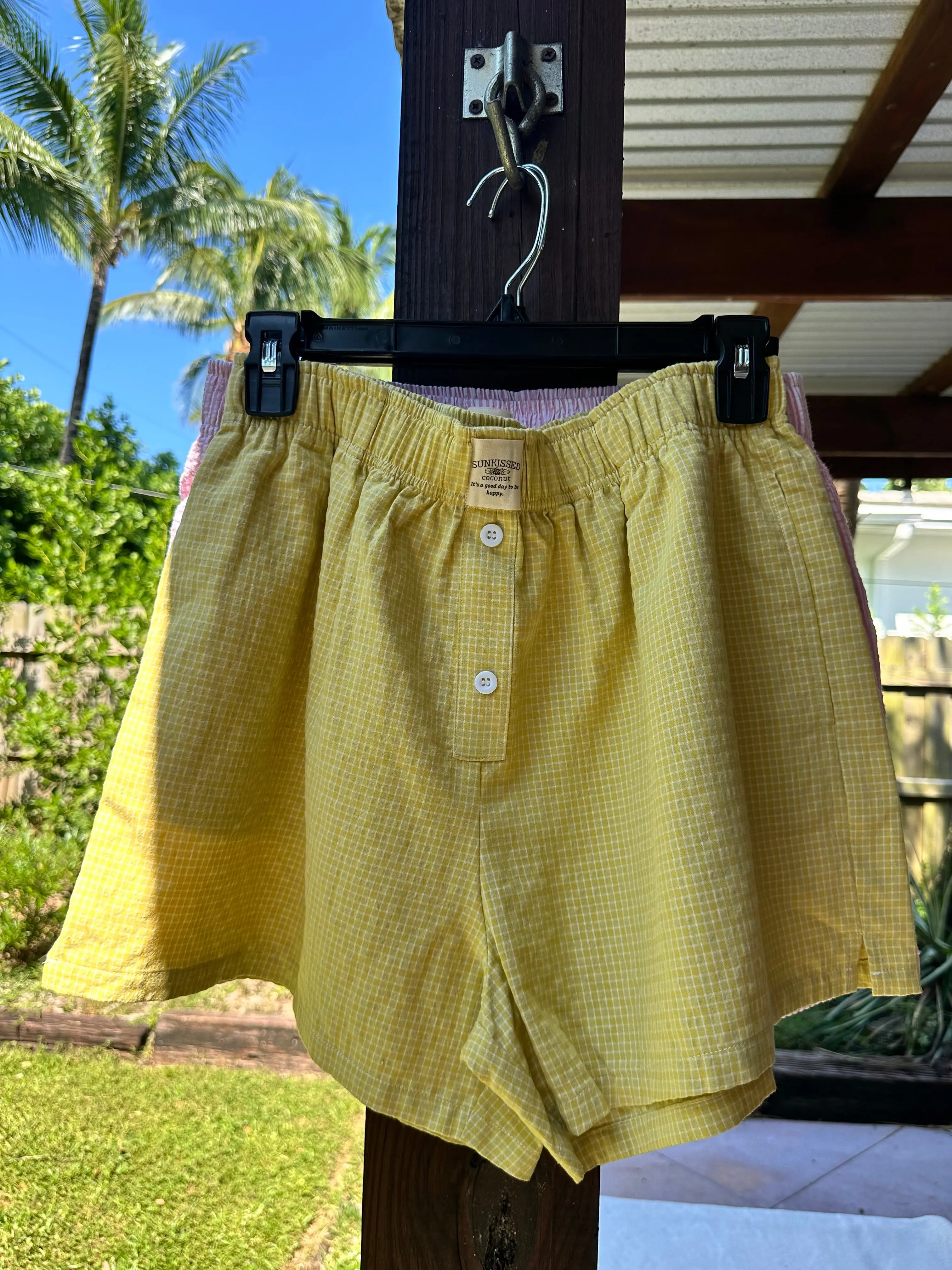 Logo Yellow Gingham Everyday Boxer Shorts