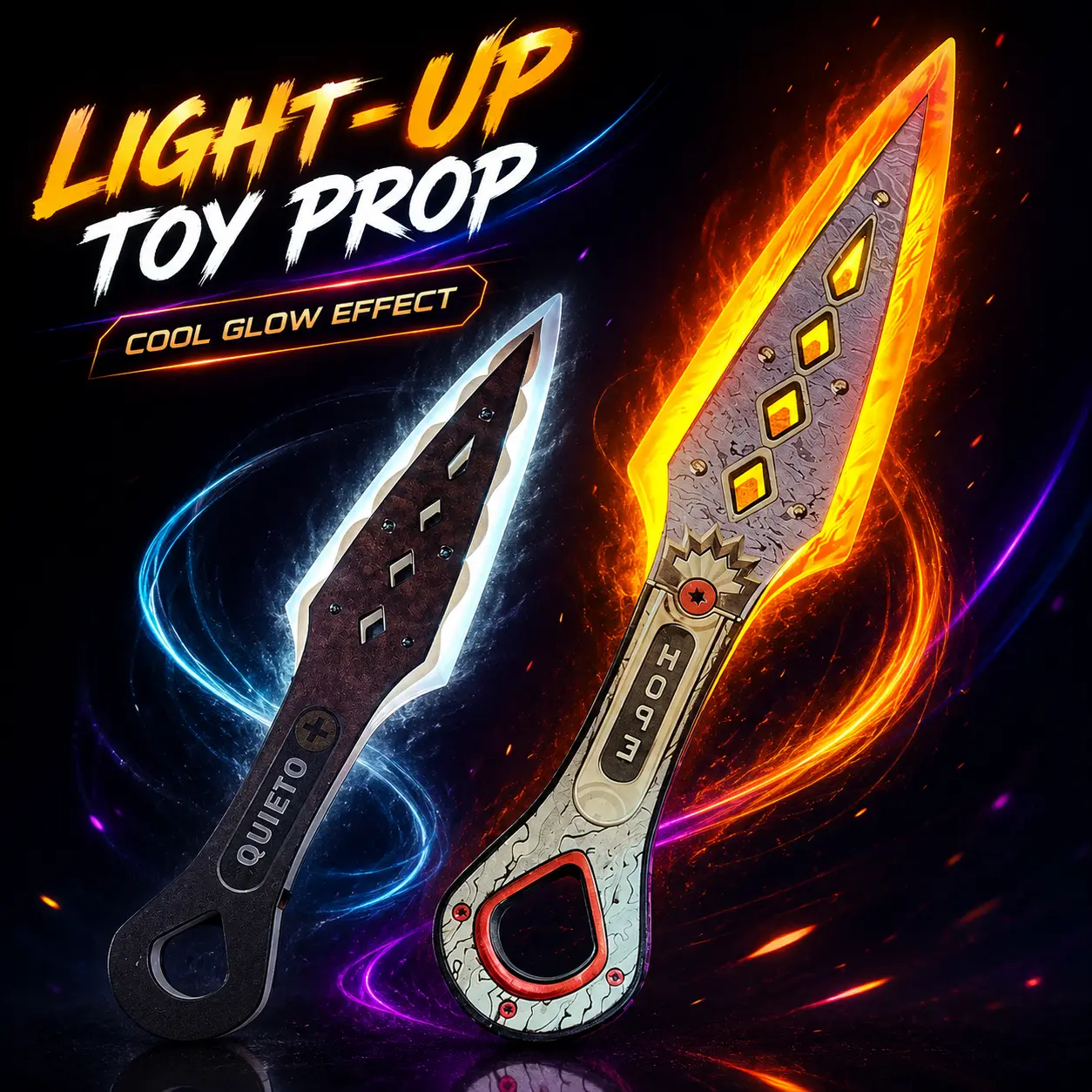 Rechargeable Dark Spirit Light-Up Toy, Cool LED Handheld Prop with Dawn and Dusk Fantasy Design, Glowing Pretend Play Accessory for Cosplay, Parties, Photography and GiftsBirthday gift