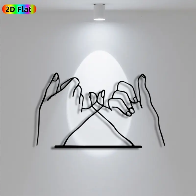 1pc Minimalist Hands Metal Wall Art, Minimalist Hands Statue Mural, Iron Craft, Perfect for Living Room, Bedroom, Office Decor, Artistic Metalwork, Silhouette Wall Decor, Valentine's Decor, Ideal Gift for Art Enthusiasts