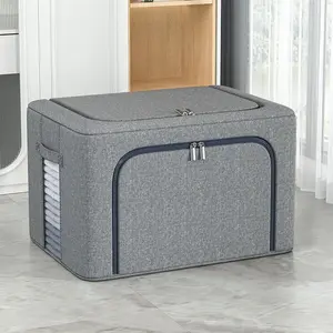 Quilt Storage Box with Zipper, 1 Count Foldable Large Capacity Clothes Storage Organizer, Summer Gift Ideas, Household Storage Box