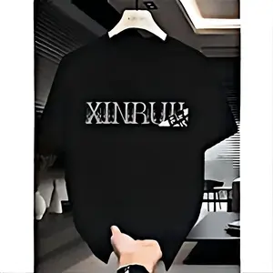 Heavy Cotton Trendy Print Short-sleeved T-shirt Men's Spring and Summer New Loose plus size