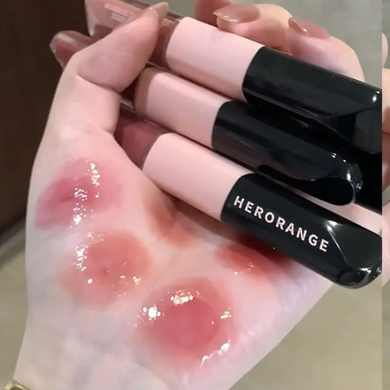 HERORANGE double-ended essence lip glaze matte velvet texture lip gloss color smooth transparent lip oil moisturizing Hydrate multi-texture stage party festival date Glossy Juicy Lip Hydrating Makeup Cosmetic Lipgloss Lipstick Lipgloss Moisturizer