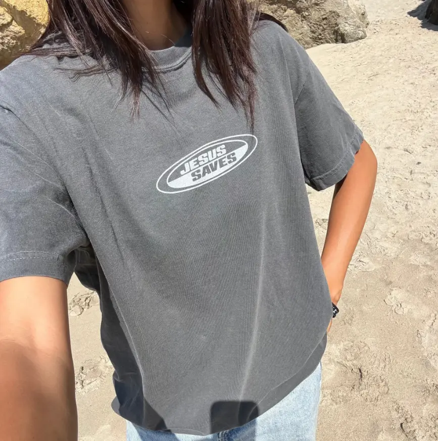 JESUS SAVES RETRO COMFORT COLOR TEE, PEPPER , Graphic Tee, Unisex Menswear Womenswear Top, Casual Streetwear, Trending shirt.