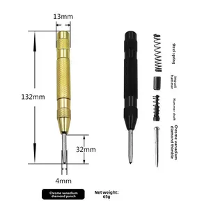 Cross-border center punch, automatic spring-loaded locator, glass punch needle, window breaker punch, centering punch