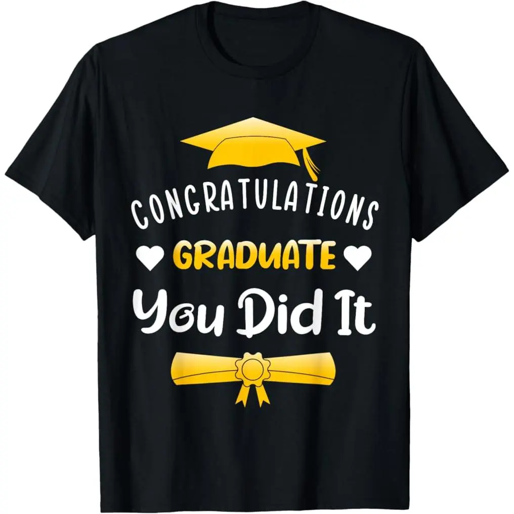 100% Premium Cotton graphic tees Class of 2026 Graduate You did it Congratulations Funny T-Shirt