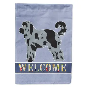 212 MAIN Outdoor Rectangular Aussiedoodle No.2 Garden Flag, 11x15 in 100% Polyester Weatherproof Double-Sided Fade Resistant Garden-Size Flag with Welcome Message