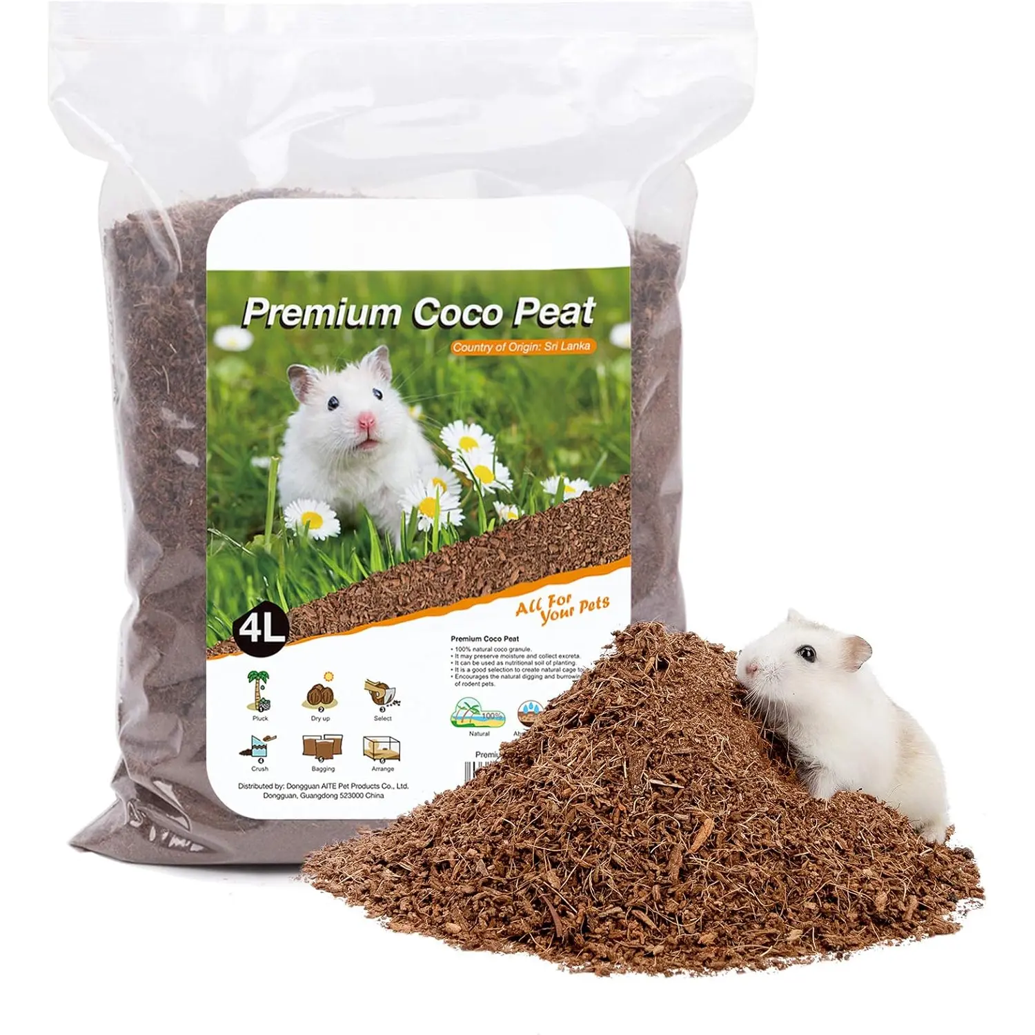 Coco/Cork Hamster Bedding Pet Litter for  Syrian Hamsters, Gerbils, mices, Degus or Other Small Animal