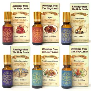 Blessing From The Holy Lands Anointing Oils 20ml. 0.68fl.0z Biblical Perfume Essence - Frankincense, Myrrh, Lion of Judah, & Light of Jerusalem - Sacred Prayer Oil for Healing, Blessing, & Devotion - Spiritual Gift