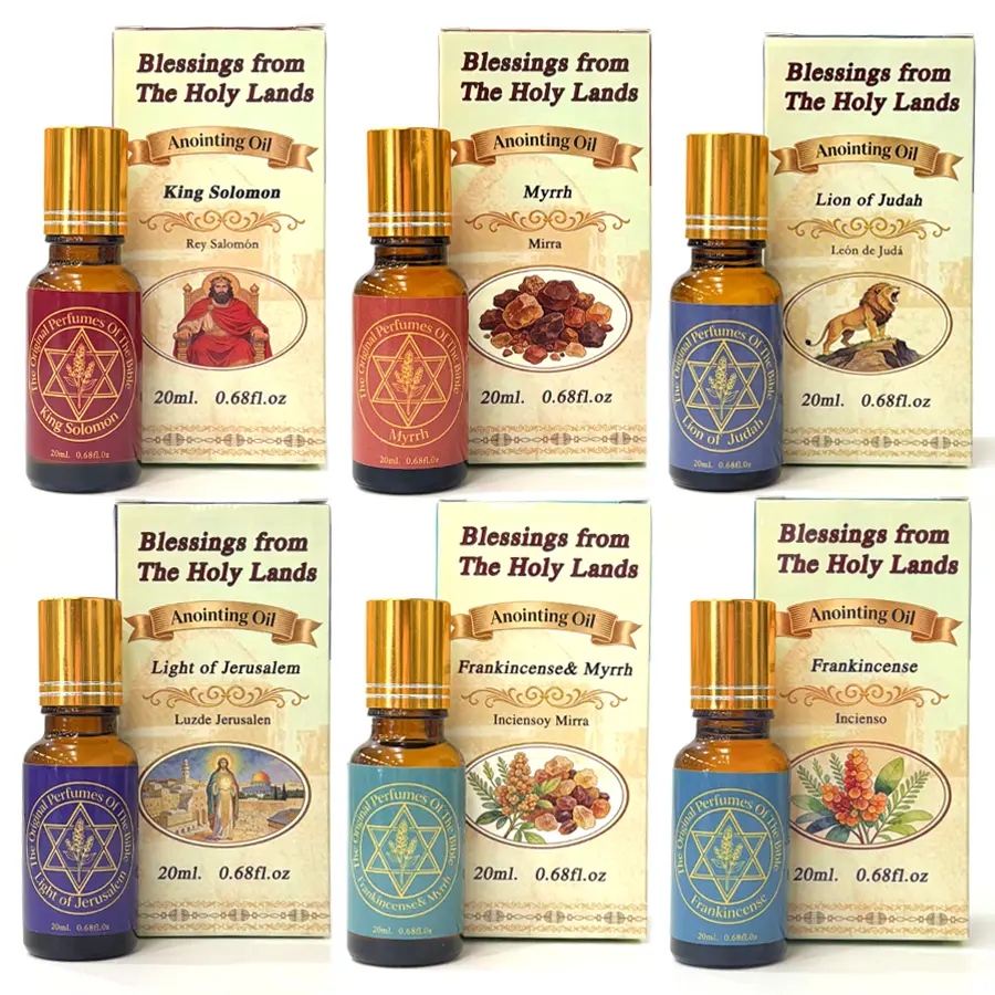 20ml (0.68fl oz) Premium Woody Anointing Oil - Holy Lands Blessing Scented Blend with Natural Essences, Virgin Olive, Frankincense, Myrrh, Lion of Judah, Light of Jerusalem - Sacred Prayer Home Fragrance Gift for Healing, Devotion