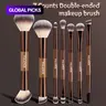 MAANGE 7pcs Professional Dual-Ended Makeup Brushes for Foundation Concealer Blush Eyeshadow Contour Bronzer Powder Blending Eyebrow Eyeliner, Cruelty-Free Make up Brushes Peach Dust, Makeup Accessories Gifts for Friends #GLOBAL PICKS
