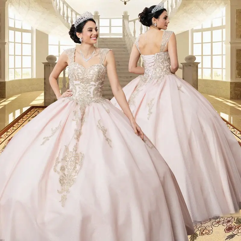 burgundy with gold and long tail quince dress - TikTok Shop