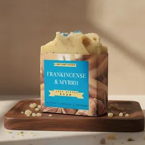 Frankincense & Myrrh Artisan Soap Bar | Red Clay, Silk & Walnut Exfoliant | 5 oz