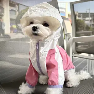 Pet Waterproof Sun Protection Jacket, Thin Spring Summer Raincoat, Outdoor Hoodie for Dogs & Cats, Breathable Lightweight Design