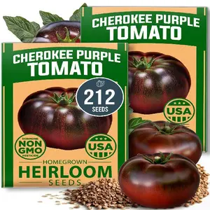 HOME GROWN Cherokee Purple Tomato Seeds - 106 Non-GMO Heirloom Tomato Seeds for Planting - Garden Vegetable Seeds, High Germination Rate (Solanum lycopersicum)