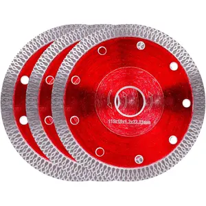 3Pcs Diamond Saw Blade for Angle Grinder & Tile Cutter, 4-1/2" Super Thin Indestructible Disc for Smooth Cutting Ceramic, Porcelain Tiles, Granite, Marbles, Concrete, Brick, Block, Stone