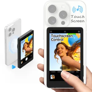 【Young Master】 4in 4K 30fps Magnetic Back Camera Monitor with Speaker for iPhone 7-17, Selfie Monitor Touch Screen for Vlog YouTube Tiktok Live Streaming Video Recording Content Creator, P2P Wireless