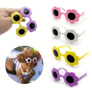 4 pairs of cat and dog glasses, 8.4 cm (3.31 inches) beautiful photographic props decoration accessories set.