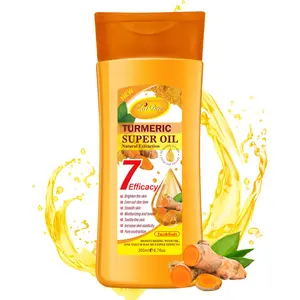 ZaiDoc Turmeric Super Oil 7 Efficacy Natural Extraction 200ml Brighten Smooth Skin Moisturize Tenderly Enhance Elasticity for Face Body