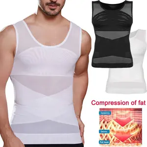 1 PCS Men's Body Shaper Compression Vest Tank Top - High Stretch Breathable Mesh Undershirt for Core Support. Waist Trainer Sleeveless Shirt, Athletic Base Layer for Gym Fitness & Workout