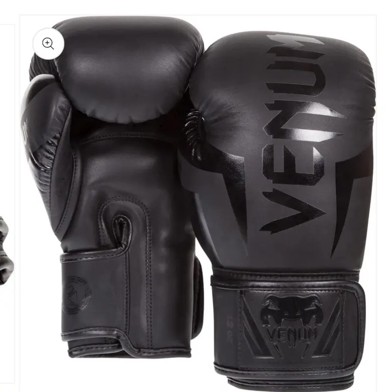 Venum Elite Boxing Gloves - Black with Black Logo for Training and Fighting