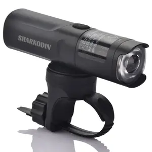 SHARKODIN 400 Lumens Bike Headlight Rechargeable, Rotating Lens Anti-Glare Bicycle Light for Night Riding for MTB Road Gravel bike accessories bikelight