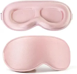 Weighted Blackout Sleep Eye Mask - Zero Eye Pressure for Lash Extensions | Soft Memory Foam Travel Eye Cover for Women Men (Pink)
