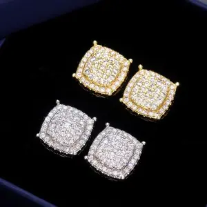 Unisex Rhinestone Square Studs - 2026 New Arrivals & Fresh Design | AAA 12-Facetted CZ 18K Gold Plated | Versatile Summer Gift Box