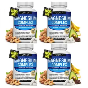 Viral Must-Have4 Bottles TopLux Nutrition Magnesium Complex 1000mg with 8 Elemental Sources forBoneMuscle Sleep & lmmune Support Healthcare  Dietary Supplement naturedecent Supplement DietaryFitness Vitamin  men probioticwomen magnesium glycinate