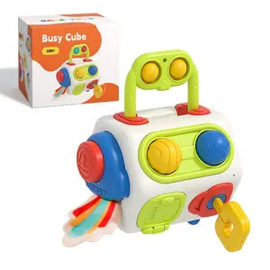 Montessori-Inspired Busy Cube, 8-Sided Sensory Activity Cube, Fine Motor Skills Learning, Travel Fidget Toy, Gift for Kids