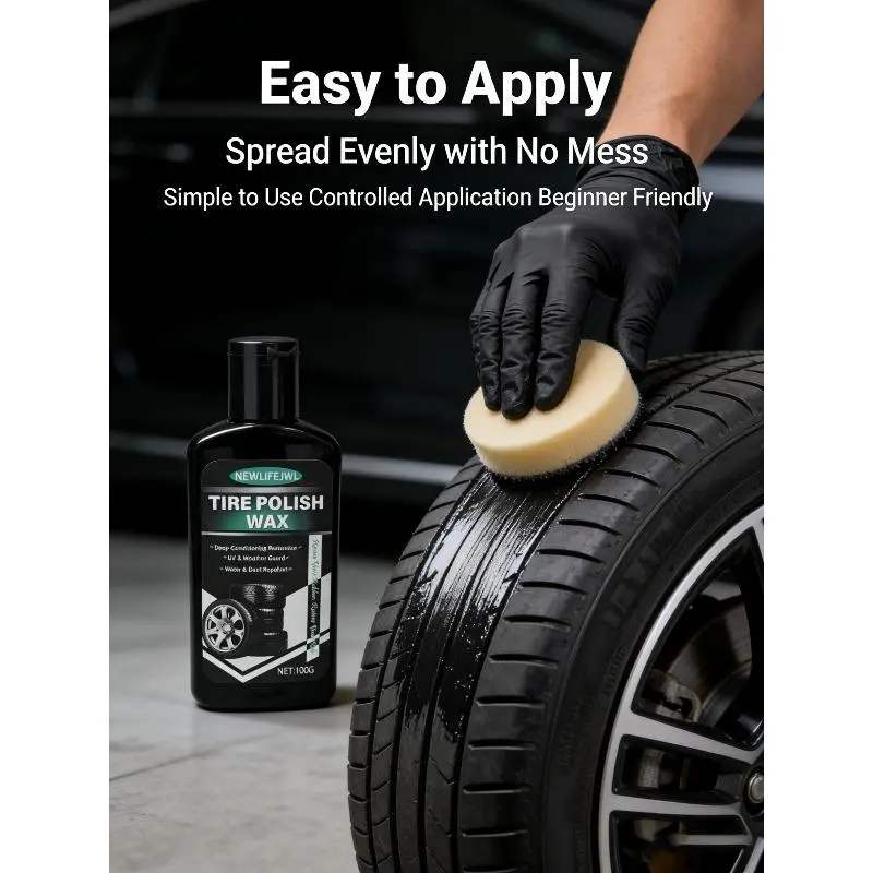SummerVibes 1 bottle (100g) of automotive tire coating paste can restore the original black color of tire rubber, SummerVibes repair automotive plastic parts, and can also be used to repair vehicle interiors.
