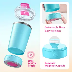 Automatic self-stirring mug with lid, portable magnetic stirring coffee cup, 400ml/13.53oz capacity, 316 stainless steel material, detachable and rechargeable stirring cup, multi-functional mixing cup, stylish coffee stirring mug/drinking cup.