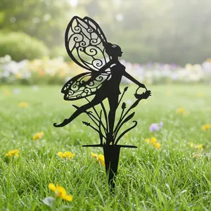 Creative Butterfly Fairy Metal Ground Stake, Outdoor Garden Decoration, Garden Accessories, Suitable for Courtyards, Parks, Lawns, All Seasons Use
