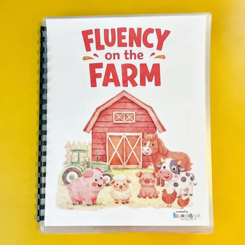 Fluency on the Farm for Emerging Readers Stair Step Reading Book with Barnyard Animals and Tractor Illustrations