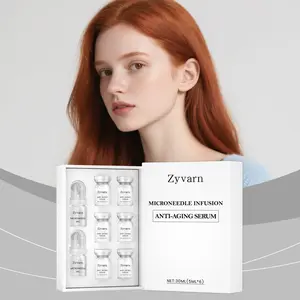 Microneedle Infusion Set, Facial Serum Roller with Hydrogenated Castor Oil and Hiydrolyzed Collagen, Moisturizing Face Serum for All Skin Types, 2 Rollers + 6 Bottles