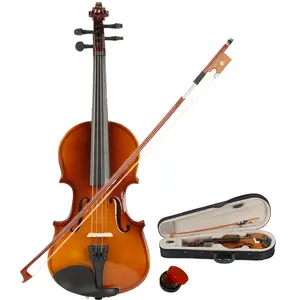 New 1/8 Size Acoustic Violin Set for Kids 4-5 Years Old Basswood Body Arbor Bow Free Rosin Gift Natural Color Ideal for Young Musicians Ukulele Portable - Round - Sg Guitar