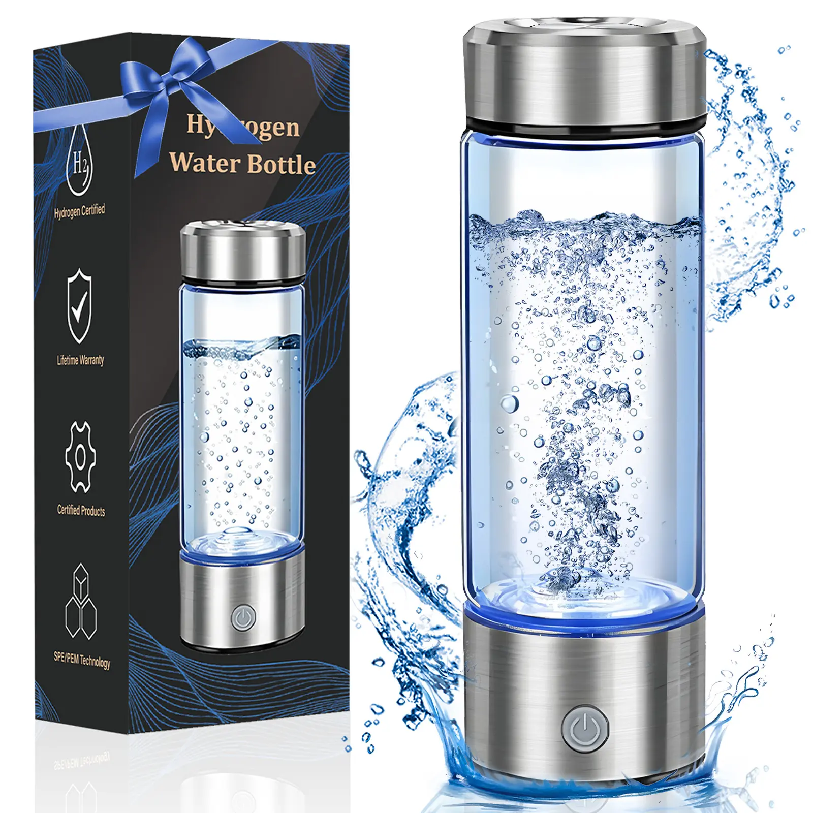 2026 Upgrade Hydrogen Water Bottle, Portable Hydrogen Water Generator with SPE PEM Technology, Rechargeable Hydrogen Water Bottle for Travel, Home & Gift Ideas  ：