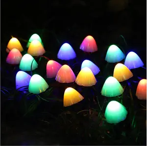 Mushroom-Shaped Solar LED String Lights for Garden Decoration Waterproof Outdoor Fairy Lights Multi-Color Changing for Garden Furniture lighting