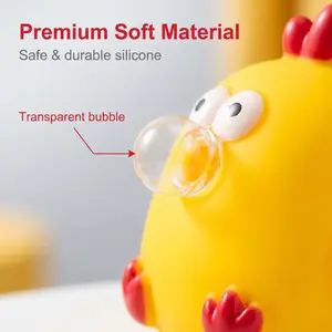 Squishy Bubble Blowing Yellow Chicken Fidget Toy Stress Relief Viral