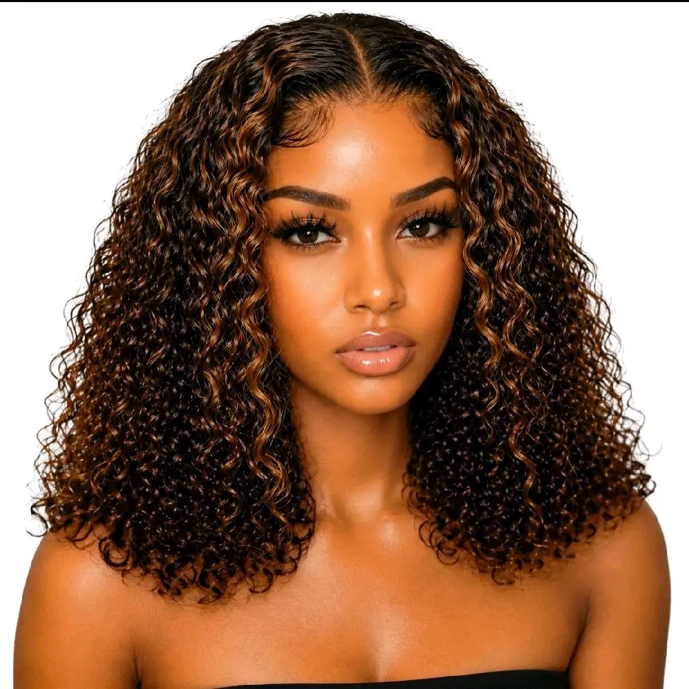 Belnegres509 Curly Human Hair Wig 5x5 - 100% Real Hair, Soft Bouncy Curls, Lightweight, Easy to Style, Natural Look, Beginner-Friendly Lace Front Wig Lace Frontal Wigs Pre Cut Wigs