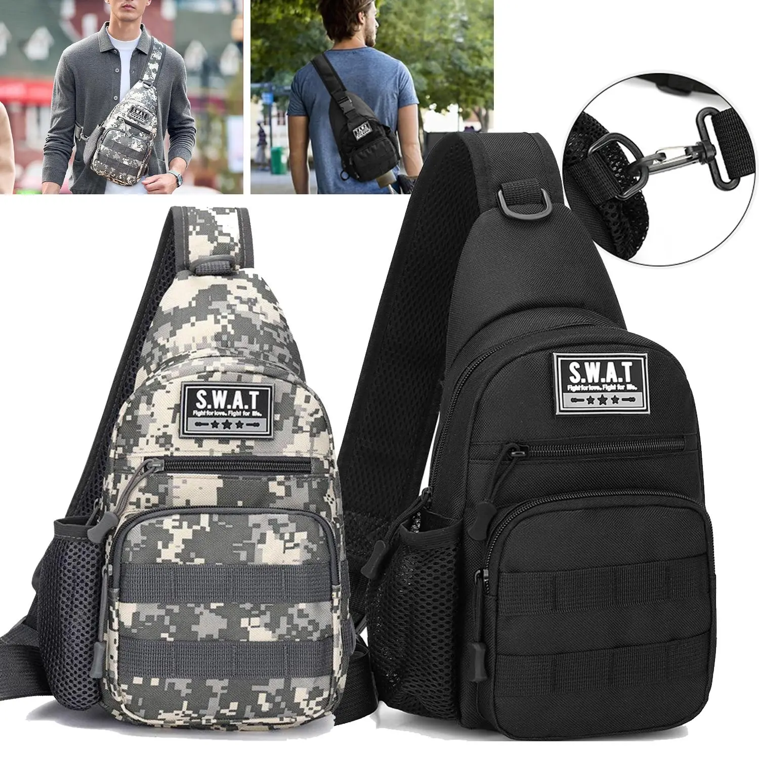 Versatile Crossbody Sling Backpack for Women & Men - Compact Chest Bag for Travel, Sports, Running & Hiking