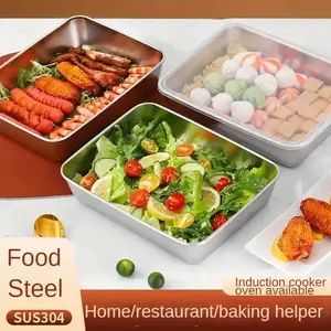Baking Cake Pan, Rectangle Bakeware for Lasagna Brownies Casseroles, Stainless Steel Toaster Oven Pan, Dishwasher & Oven Safe