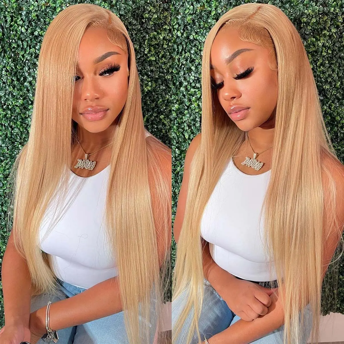 ISEE HAIR Wear Go 7*5 Straight & Body Wave Honey Blonde Wig Pre-Cut Lace Front & Pre-Plucked Natural Hairline Glueless Human Hair 180% Density 27# Colored Wigs Vacation Hair #SummerWins #DealsForYouDays