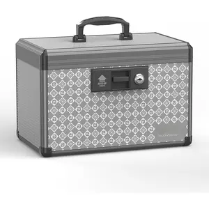 Lock Box Storage Lock Box ?Black-Medium12 X 7.68 X 7.87 Inch? Lockable Dorm Storage Trunk with Key Lock - Briefcase, Lock Boxes for Personal Items