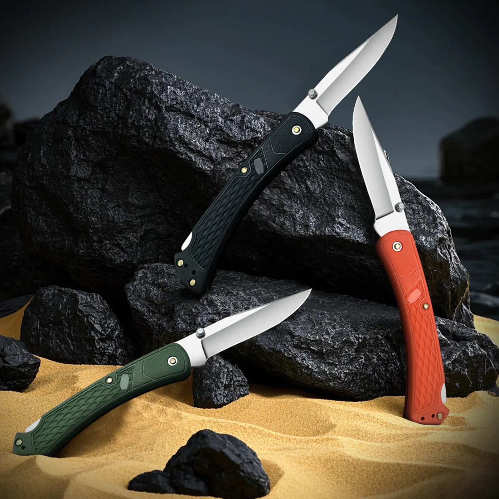 Sharp fruit knife, camping companion, foldable design, portable, durable, ergonomic handle - suitable for outdoor use